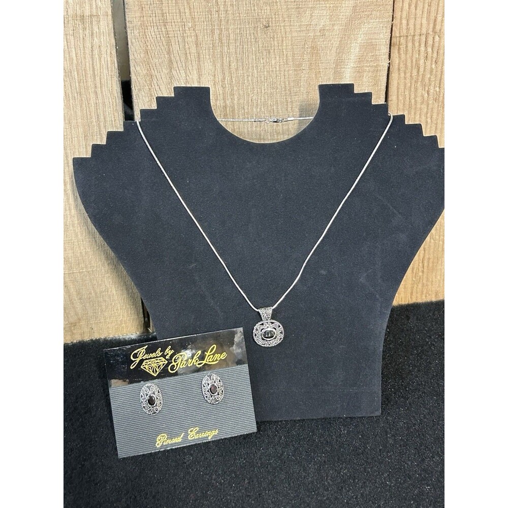 Park Lane ANTIQUE LACE Marcasite And CZ's Necklace and Pierced Earrings J149